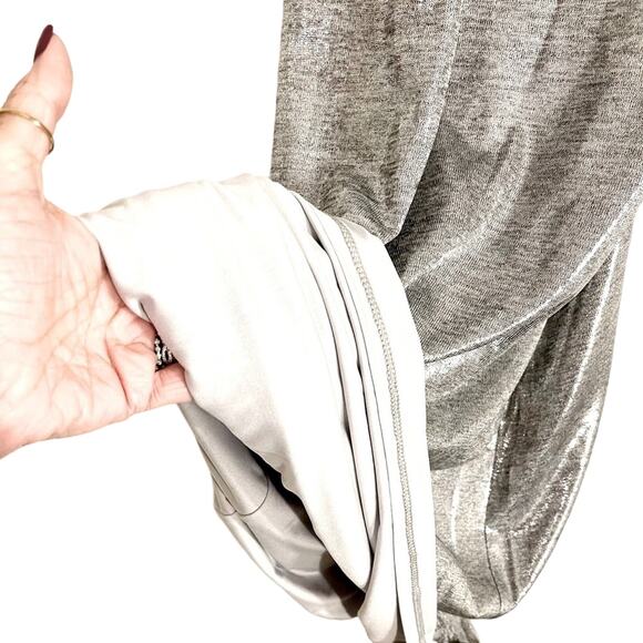 WHBM Silver Metallic Halter Dress Size Size Medium NWT - Picture 10 of 13